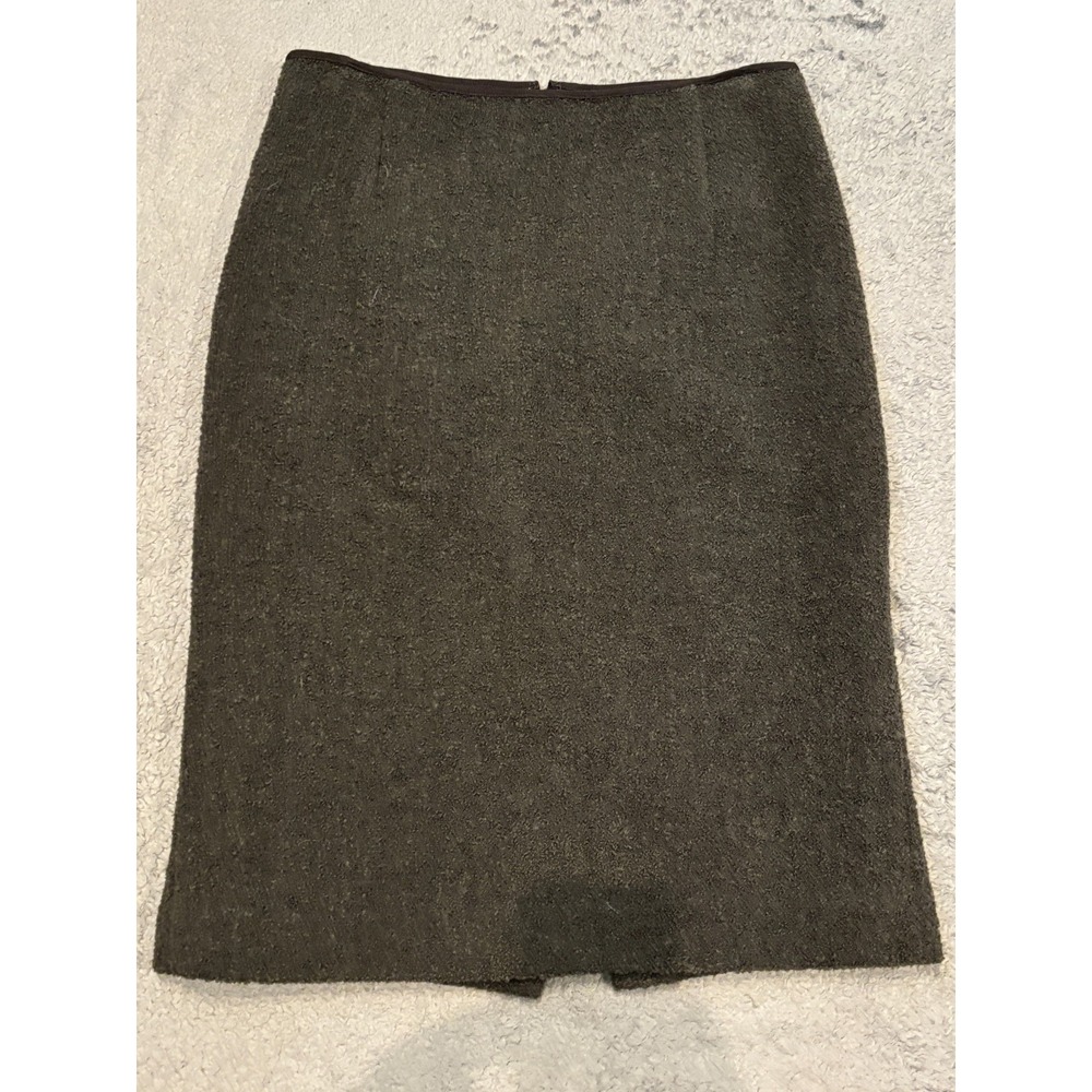 Tahari Green Marl Knit Pencil Skirt Straight Lined Office Casual Skirt 28W 23L
